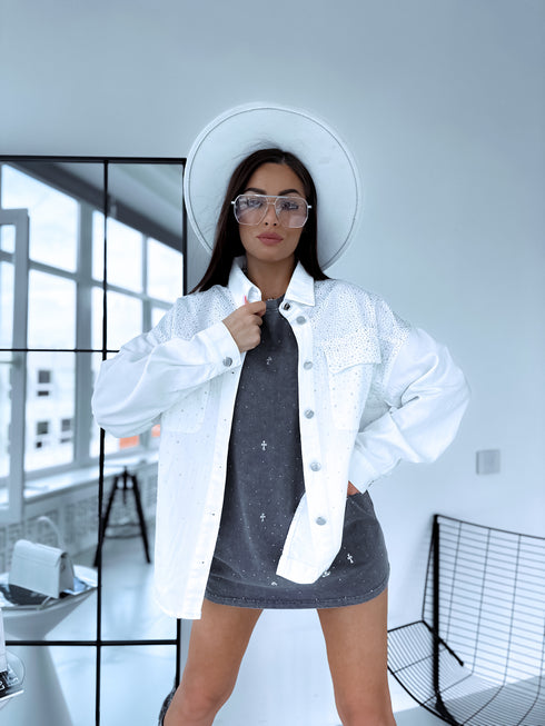 "MARINGOLD 02430" denim jacket - WHITE